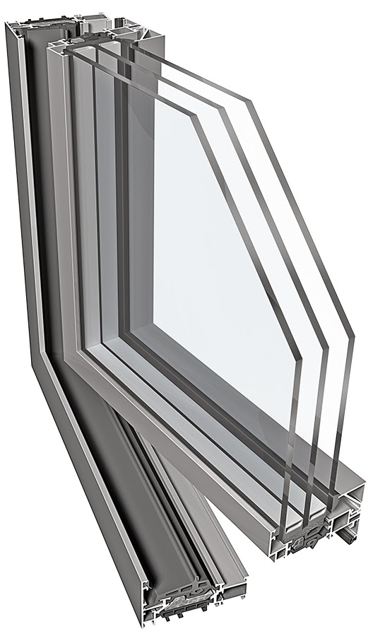 Вікна алюмінієві з профільної системи Ponzio PE78 Slim